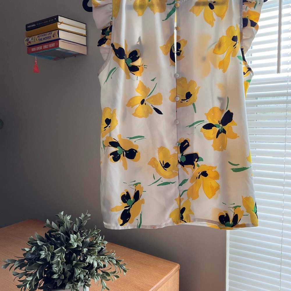 Floral Sleeveless Blouse - Ann Taylor Small